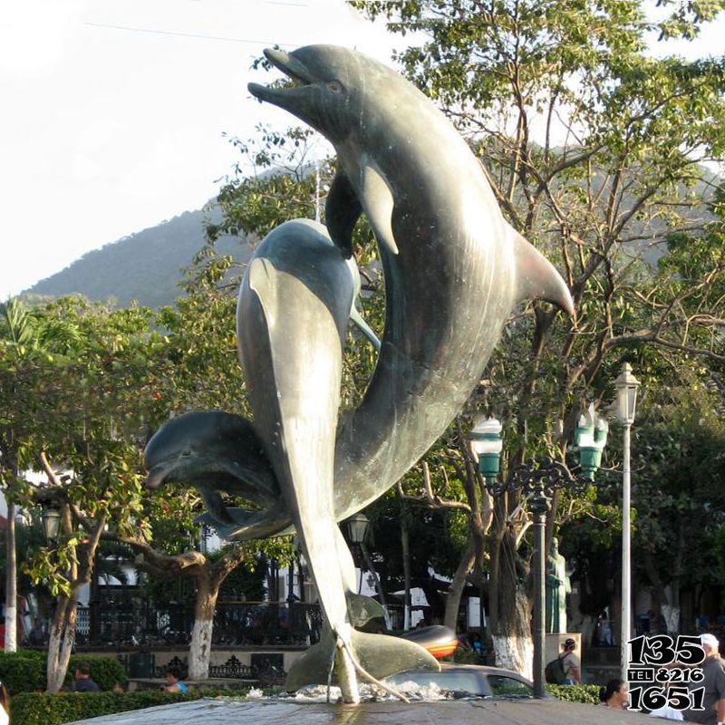 海豚雕塑-景區園林一家三口不銹鋼海豚雕塑 海豚雕塑-景區園林一家三口不銹鋼海豚雕塑高清圖片