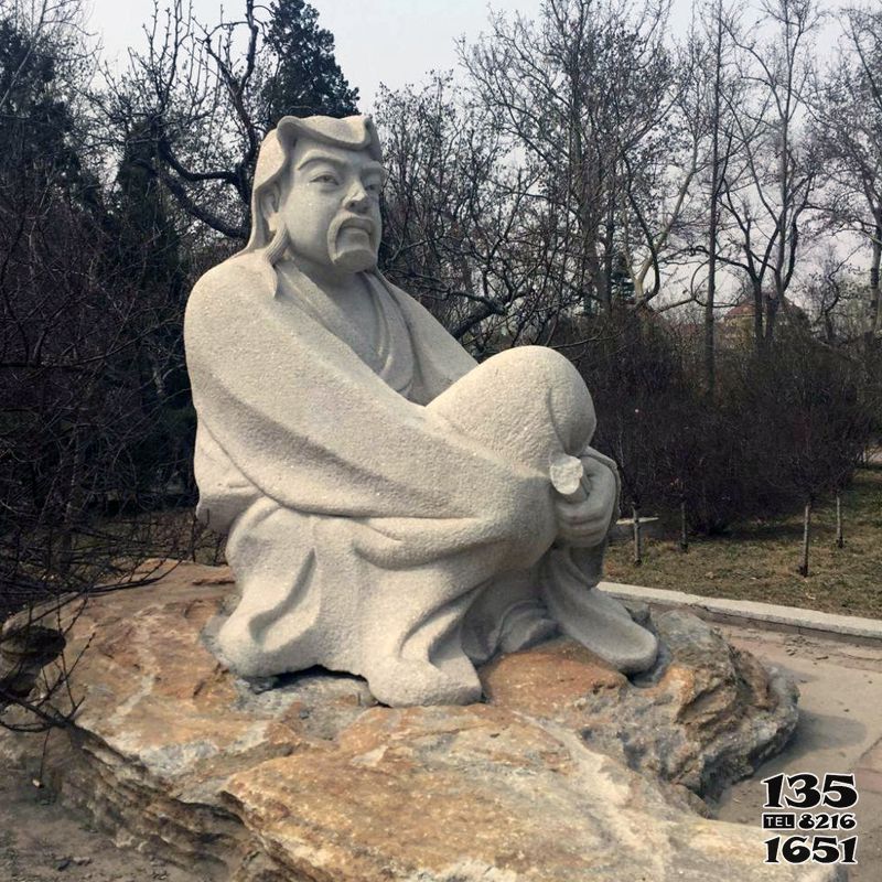 陶淵明雕塑-公園園林田園詩派鼻祖陶淵明坐姿砂石雕塑 陶淵明雕塑-公園園林田園詩派鼻祖陶淵明坐姿砂石雕塑高清圖片