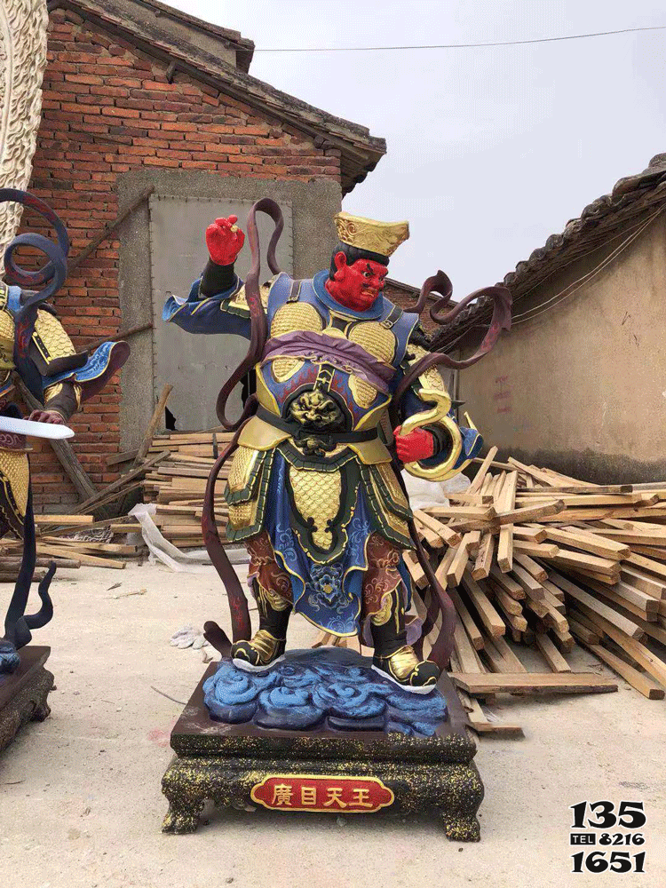 天王雕塑-玻璃鋼廣目天王彩繪寺廟供奉天王雕塑 天王雕塑-玻璃鋼廣目天王彩繪寺廟供奉天王雕塑高清圖片