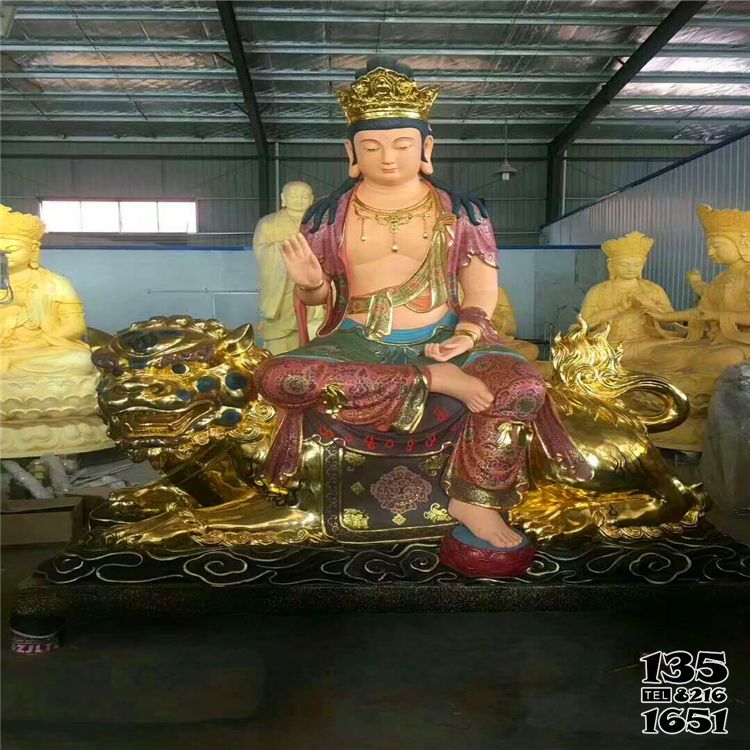 文殊普賢雕塑-寺廟大型菩薩佛像文殊普賢雕塑高清圖片