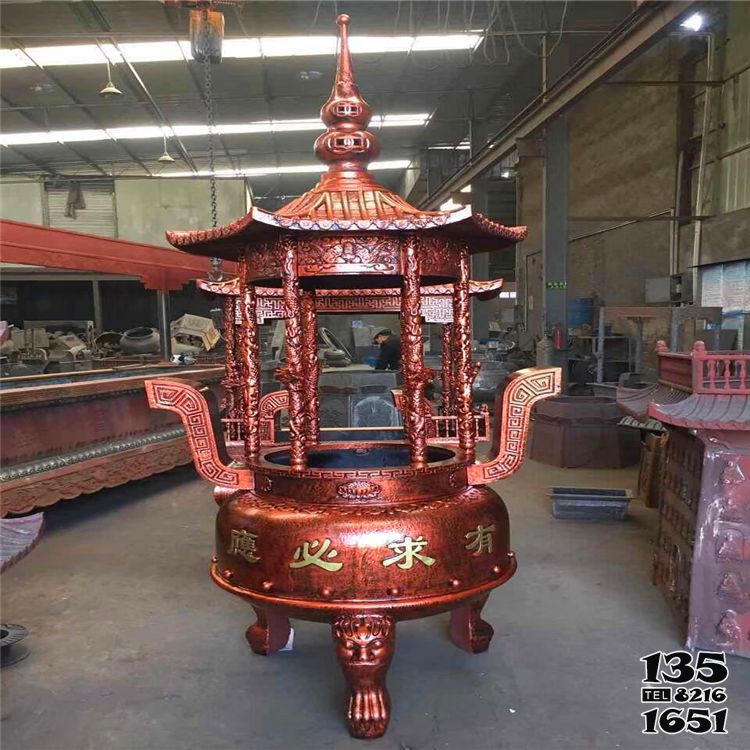 香爐雕塑-純銅佛家寺院擺放上香元寶香爐擺件 香爐雕塑-純銅佛家寺院擺放上香元寶香爐擺件