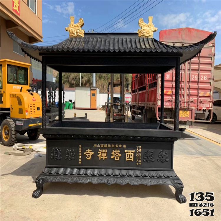香爐雕塑-西塔禪寺鑄鐵漆金燒紙長形香爐雕塑 香爐雕塑-西塔禪寺鑄鐵漆金燒紙長形香爐雕塑