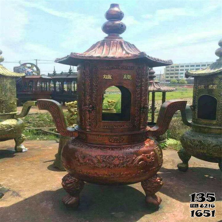 香爐雕塑-鑄銅寶蓋仿古焚經化寶佛教元寶香爐 香爐雕塑-鑄銅寶蓋仿古焚經化寶佛教元寶香爐高清圖片