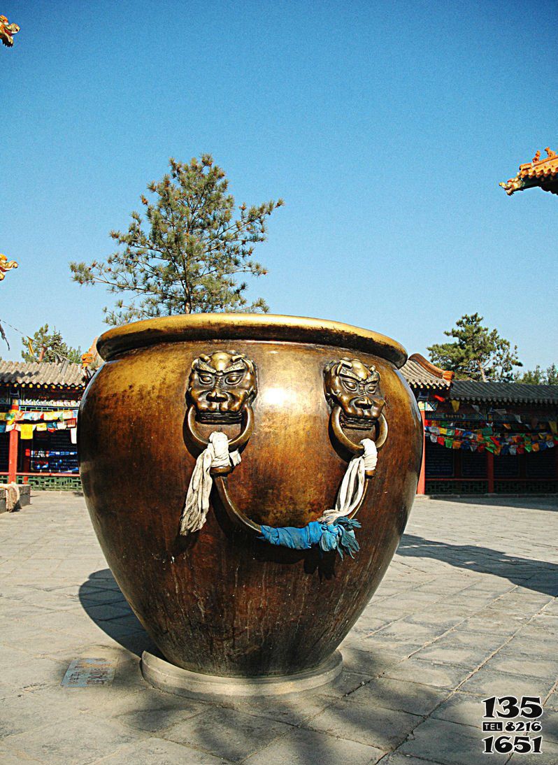 缸雕塑-仿古做舊銅雕寺廟庭院缸雕塑 缸雕塑-仿古做舊銅雕寺廟庭院缸雕塑高清圖片
