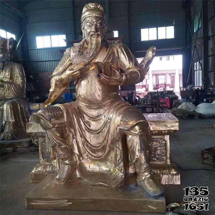 關公雕塑-不銹鋼銅雕看書的鎏金武財神關公雕塑 關公雕塑-不銹鋼銅雕看書的鎏金武財神關公雕塑