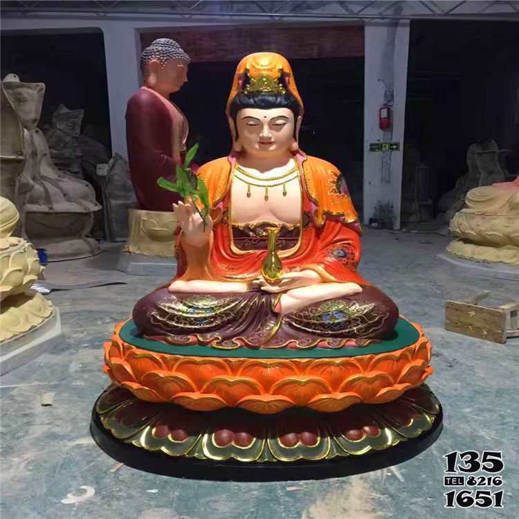 觀音雕塑-玻璃鋼彩繪寺廟供奉觀音雕塑 觀音雕塑-玻璃鋼彩繪寺廟供奉觀音雕塑高清圖片