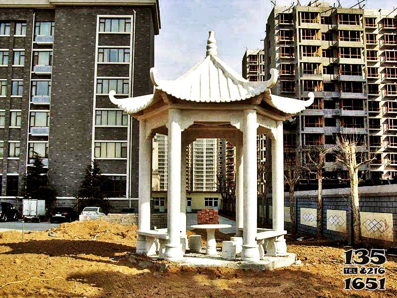 涼亭雕塑-漢白玉六角小區(qū)休閑區(qū)草坪擺放仿古建涼亭 涼亭雕塑-漢白玉六角小區(qū)休閑區(qū)草坪擺放仿古建涼亭高清圖片