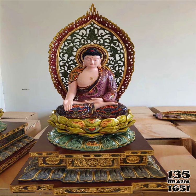 三寶佛雕塑-樹脂彩繪庭院寺廟供奉的三寶佛雕塑 三寶佛雕塑-樹脂彩繪庭院寺廟供奉的三寶佛雕塑高清圖片
