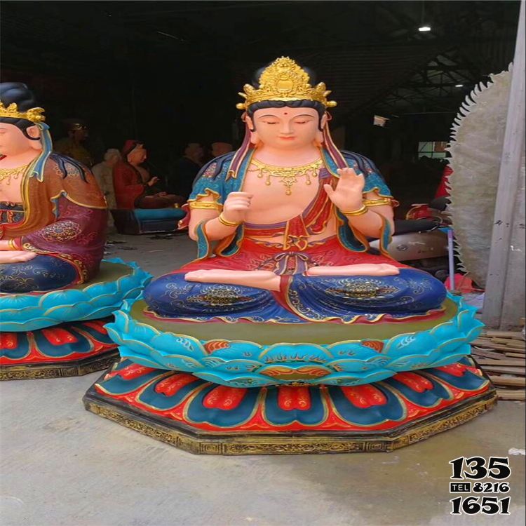 三圣雕塑-景區玻璃鋼彩繪創意佛像三圣雕塑 三圣雕塑-景區玻璃鋼彩繪創意佛像三圣雕塑高清圖片