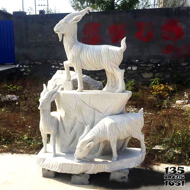 三羊開泰雕塑-景區漢白玉石雕寓意吉祥的三羊開泰雕塑 三羊開泰雕塑-景區漢白玉石雕寓意吉祥的三羊開泰雕塑高清圖片