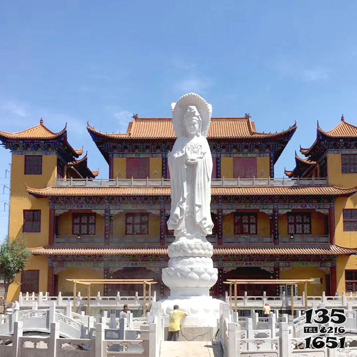 觀音雕塑-大型寺廟漢白玉石雕觀音雕塑 觀音雕塑-大型寺廟漢白玉石雕觀音雕塑高清圖片