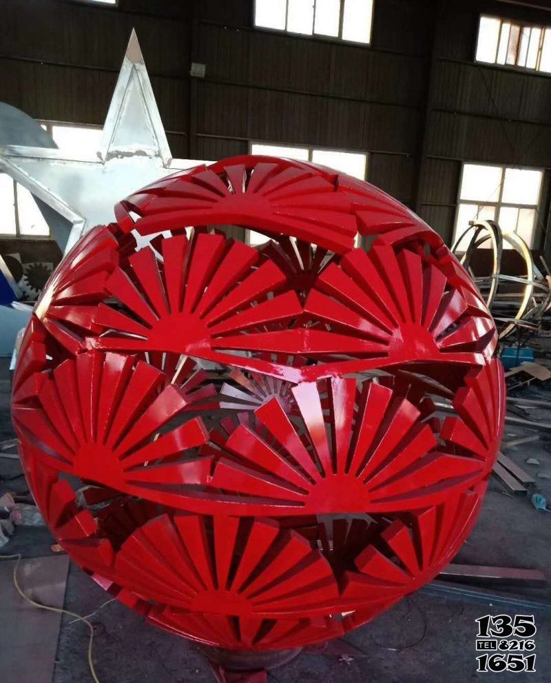 鏤空球 雕塑-玻璃鋼創意扇形戶外鏤空球雕塑 鏤空球 雕塑-玻璃鋼創意扇形戶外鏤空球雕塑高清圖片