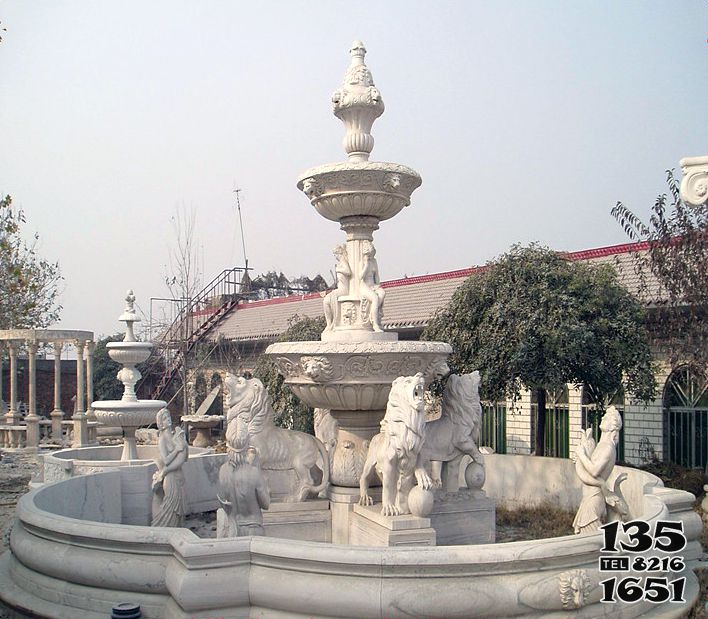 噴泉雕塑-西歐式漢白玉水缽噴泉雕塑 噴泉雕塑-西歐式漢白玉水缽噴泉雕塑高清圖片