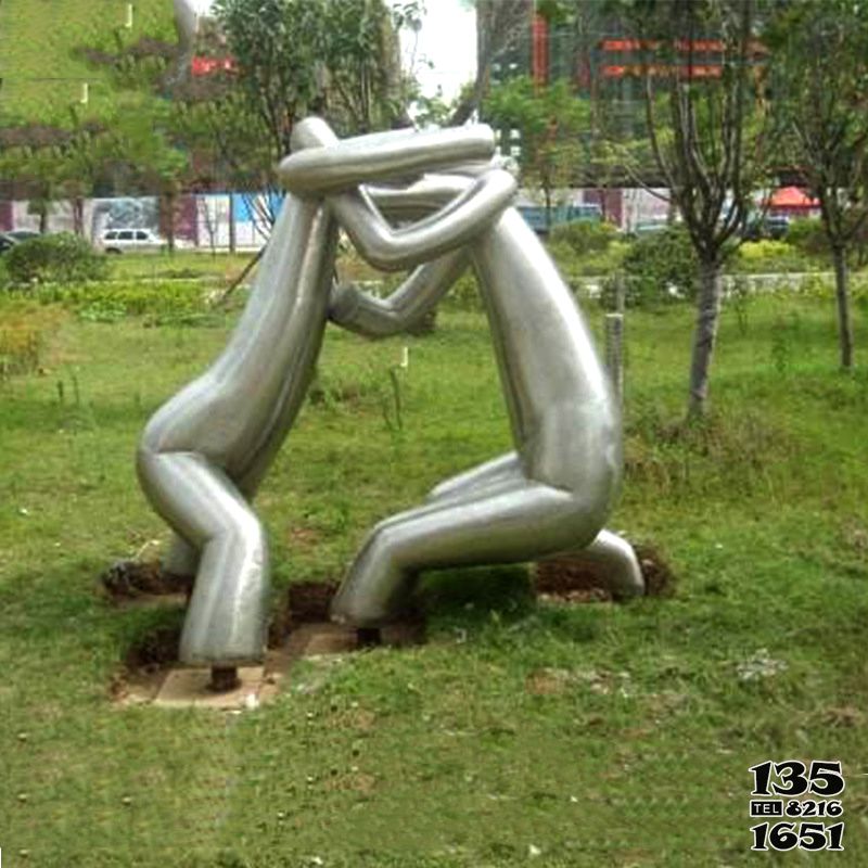 摔跤雕塑-公園草坪鏡面不銹鋼抽象摔跤人物雕塑景觀 摔跤雕塑-公園草坪鏡面不銹鋼抽象摔跤人物雕塑景觀高清圖片