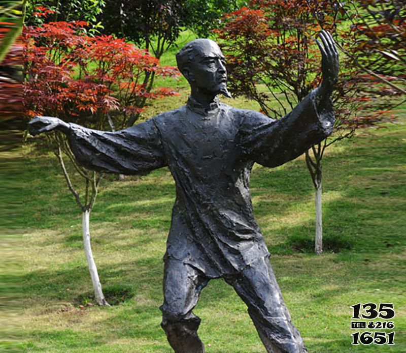 太極雕塑-公園打太極運動人物銅雕 太極雕塑-公園打太極運動人物銅雕
