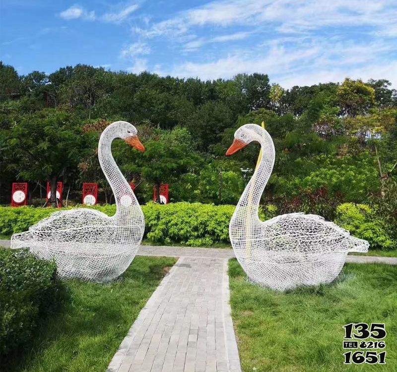 天鵝雕塑-公園景區戶外金屬鐵藝鏤空天鵝雕塑 天鵝雕塑-公園景區戶外金屬鐵藝鏤空天鵝雕塑