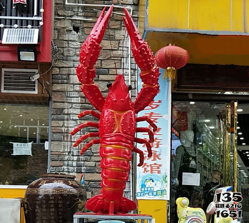 蝦雕塑-酒店門口擺放的站立的玻璃鋼創意蝦雕塑 蝦雕塑-酒店門口擺放的站立的玻璃鋼創意蝦雕塑高清圖片