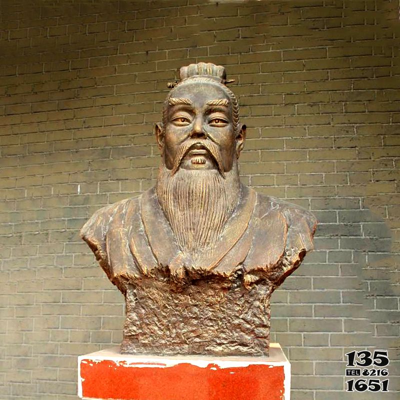 帝譽雕塑-學院擺放五帝之帝嚳半身像胸像黃雕塑 帝譽雕塑-學院擺放五帝之帝嚳半身像胸像黃雕塑高清圖片