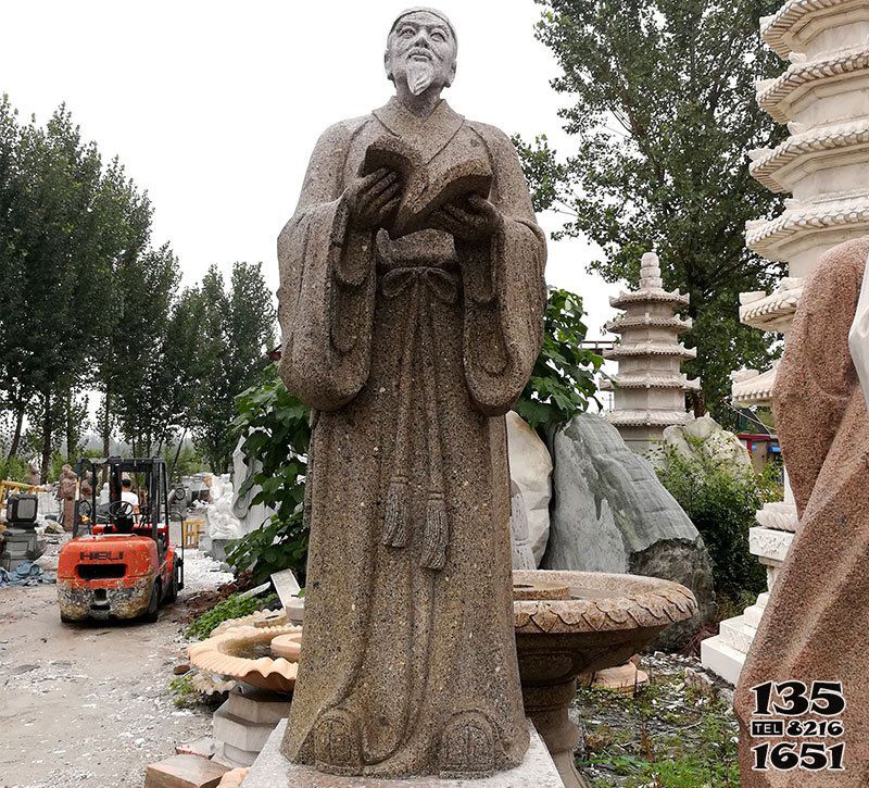 李時珍雕塑-園林醫院擺放古代名醫李時珍石雕 李時珍雕塑-園林醫院擺放古代名醫李時珍石雕高清圖片