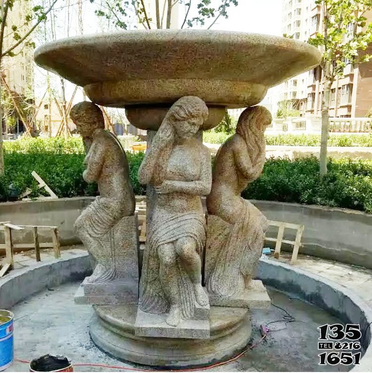 噴泉雕塑-西方古典人物砂巖石雕噴泉 噴泉雕塑-西方古典人物砂巖石雕噴泉高清圖片