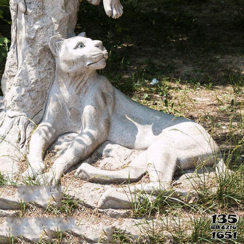 豹子雕塑-公園草坪石頭創意休息中的金錢豹雕塑 豹子雕塑-公園草坪石頭創意休息中的金錢豹雕塑高清圖片