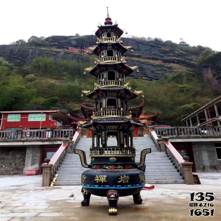 鼎雕塑-景區寺廟大型塔型不銹鋼仿銅鼎雕塑 鼎雕塑-景區寺廟大型塔型不銹鋼仿銅鼎雕塑高清圖片