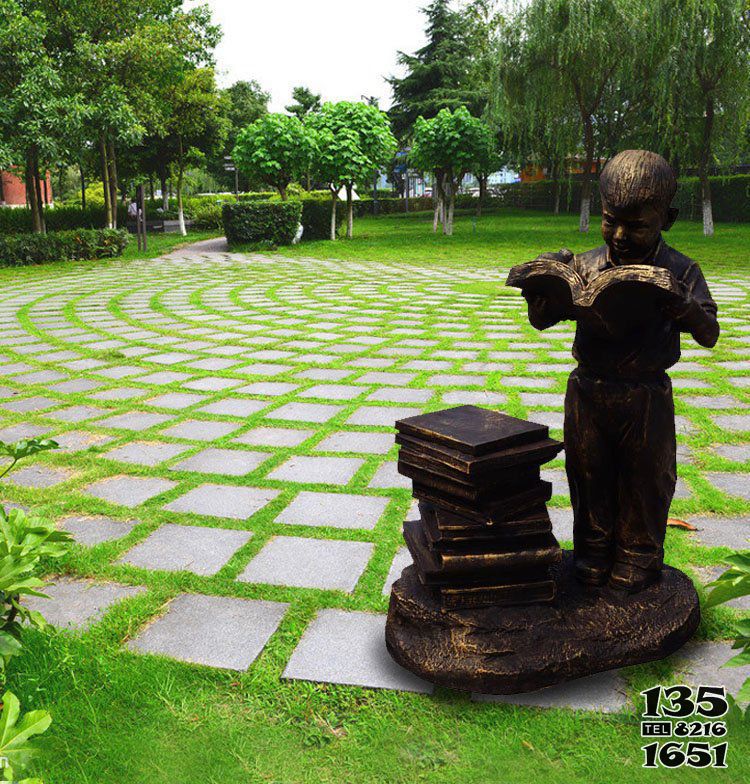 讀書雕塑-公園廣場男孩站著讀書雕塑 讀書雕塑-公園廣場男孩站著讀書雕塑高清圖片