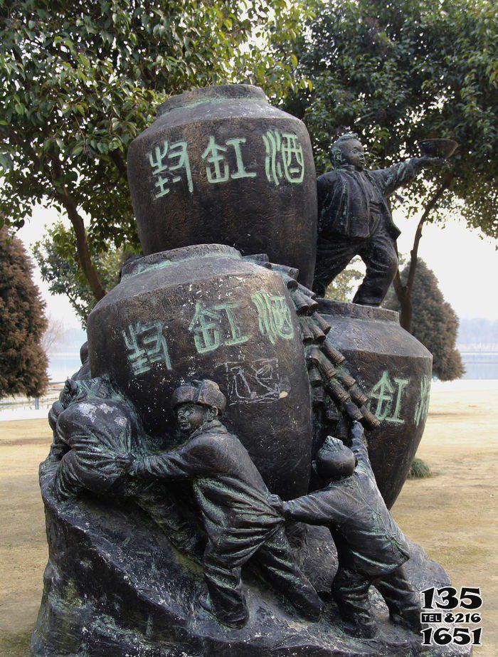 缸雕塑-公園封缸酒銅雕缸雕塑 缸雕塑-公園封缸酒銅雕缸雕塑高清圖片