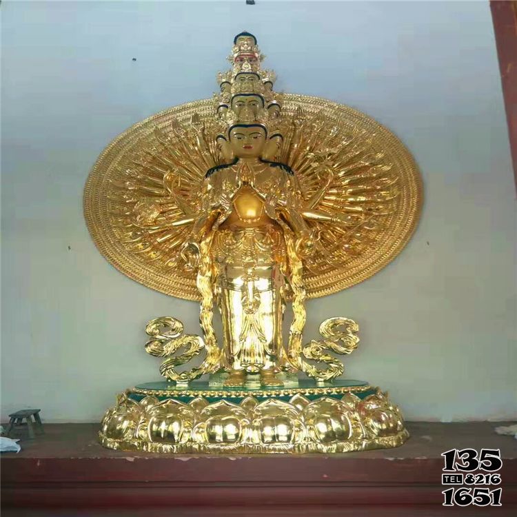 觀音雕塑-寺廟大型不銹鋼鎏金觀音雕塑 觀音雕塑-寺廟大型不銹鋼鎏金觀音雕塑高清圖片