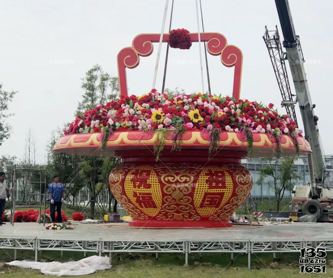 花籃雕塑-戶外廣場(chǎng)五谷豐登玻璃鋼彩繪花籃雕塑 花籃雕塑-戶外廣場(chǎng)五谷豐登玻璃鋼彩繪花籃雕塑高清圖片