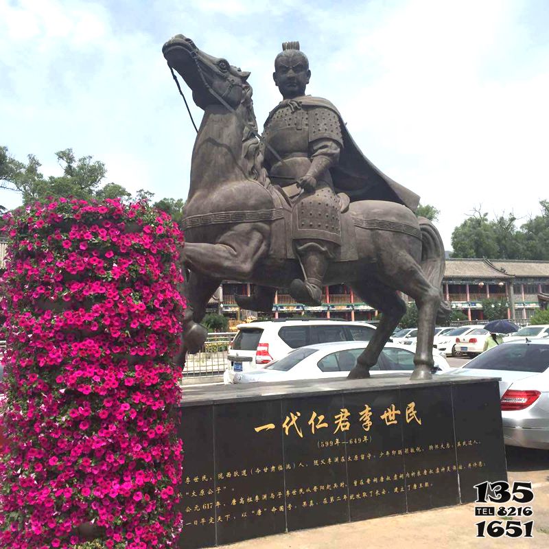 李世民雕塑-公園廣場明君李世民騎馬景觀青銅雕塑 李世民雕塑-公園廣場明君李世民騎馬景觀青銅雕塑高清圖片