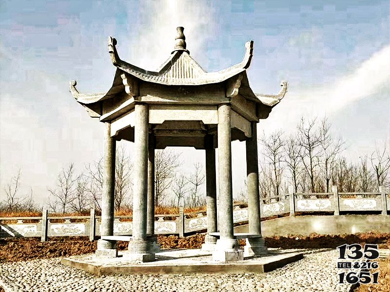 涼亭雕塑-青石仿古建筑園林景觀休息涼亭雕塑 涼亭雕塑-青石仿古建筑園林景觀休息涼亭雕塑高清圖片