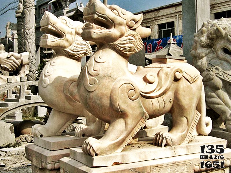貔貅雕塑-庭院寺廟大理石石雕神獸貔貅雕塑 貔貅雕塑-庭院寺廟大理石石雕神獸貔貅雕塑高清圖片