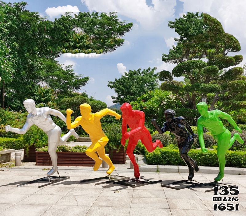 人物雕塑-戶外抽象玻璃鋼彩繪運動員大型園林景觀校園體育館裝飾品人物雕塑 人物雕塑-戶外抽象玻璃鋼彩繪運動員大型園林景觀校園體育館裝飾品人物雕塑高清圖片