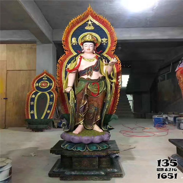 三圣雕塑-寺廟玻璃鋼彩繪神佛三圣雕塑 三圣雕塑-寺廟玻璃鋼彩繪神佛三圣雕塑高清圖片