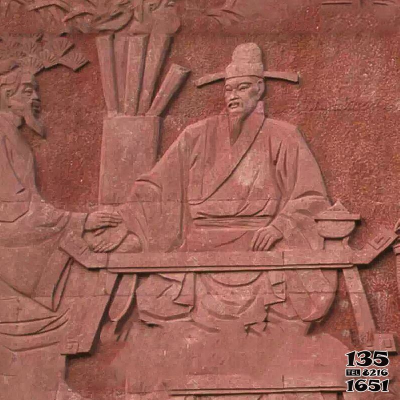 沈括砂巖浮雕-學(xué)校校園歷史名人晚霞紅砂巖浮雕墻壁畫(huà)沈括雕塑