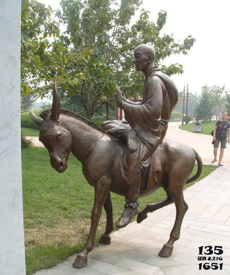 和尚雕塑-公園銅雕騎著毛驢的和尚雕塑 和尚雕塑-公園銅雕騎著毛驢的和尚雕塑高清圖片