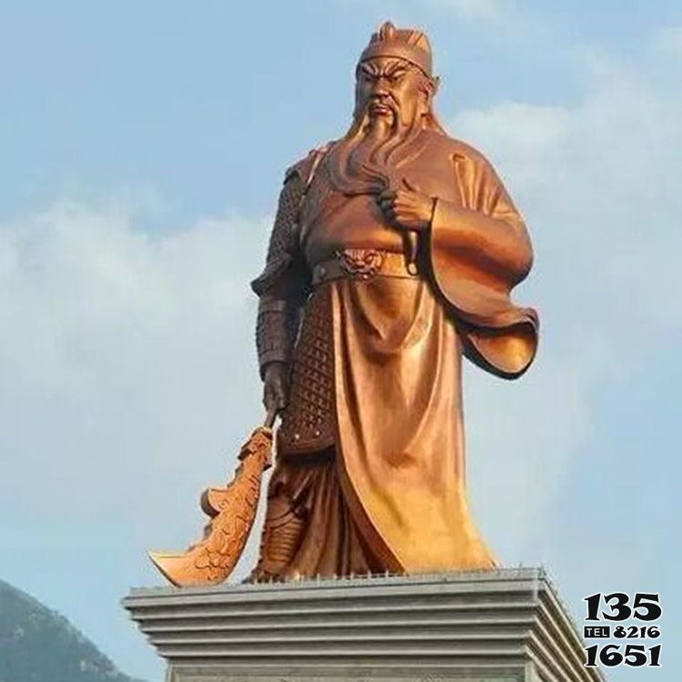 關公雕塑-戶外景觀創意不銹鋼仿銅佛像關公雕塑 關公雕塑-戶外景觀創意不銹鋼仿銅佛像關公雕塑高清圖片