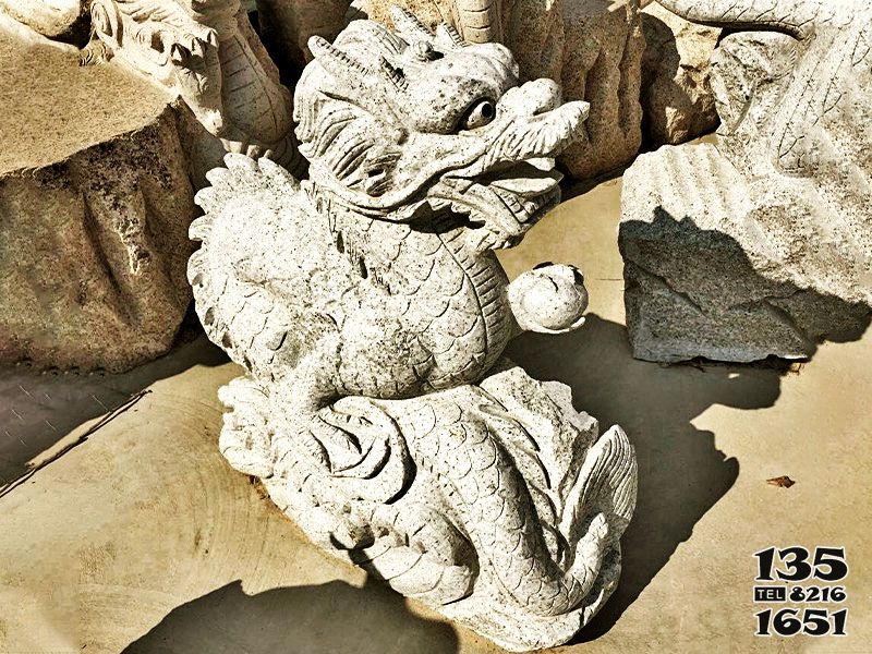 龍雕塑-大理石石雕戶外公園龍雕塑 龍雕塑-大理石石雕戶外公園龍雕塑高清圖片