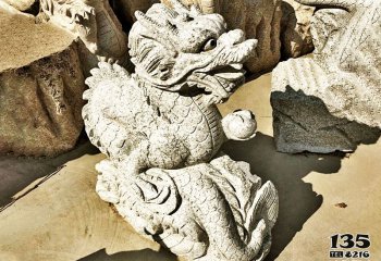 龍雕塑-大理石石雕戶外公園龍雕塑