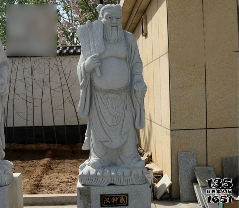 漢鐘離雕塑-戶外園林寺廟大理石石雕漢鐘離雕塑 漢鐘離雕塑-戶外園林寺廟大理石石雕漢鐘離雕塑高清圖片