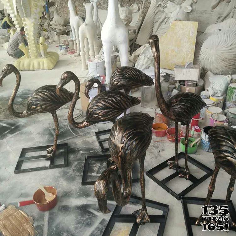 火烈鳥雕塑-不銹鋼仿銅大型景觀擺件火烈鳥雕塑 火烈鳥雕塑-不銹鋼仿銅大型景觀擺件火烈鳥雕塑高清圖片