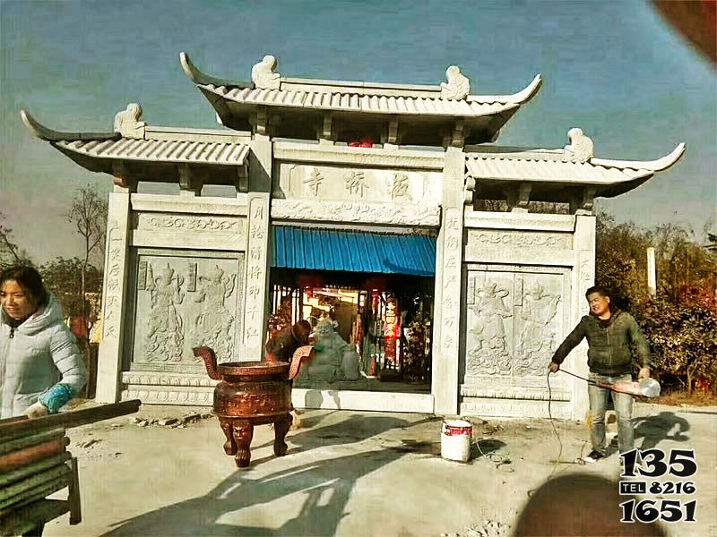 牌坊雕塑-板橋寺院大理石浮雕牌坊雕塑 牌坊雕塑-板橋寺院大理石浮雕牌坊雕塑高清圖片