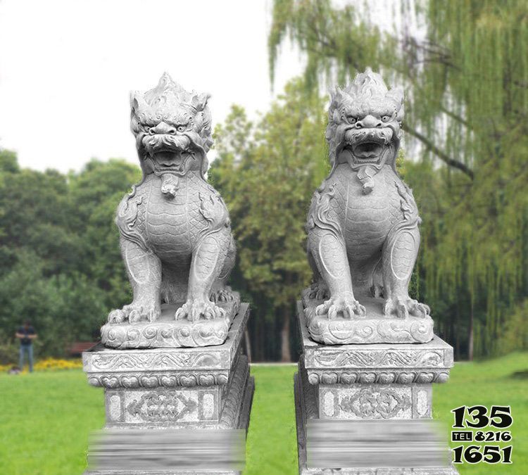 麒麟雕塑-公園草坪石雕大理石麒麟雕塑 麒麟雕塑-公園草坪石雕大理石麒麟雕塑高清圖片