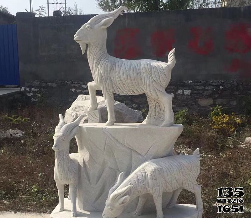 三羊開泰雕塑-戶外園林石雕山羊三羊開泰雕塑 三羊開泰雕塑-戶外園林石雕山羊三羊開泰雕塑高清圖片