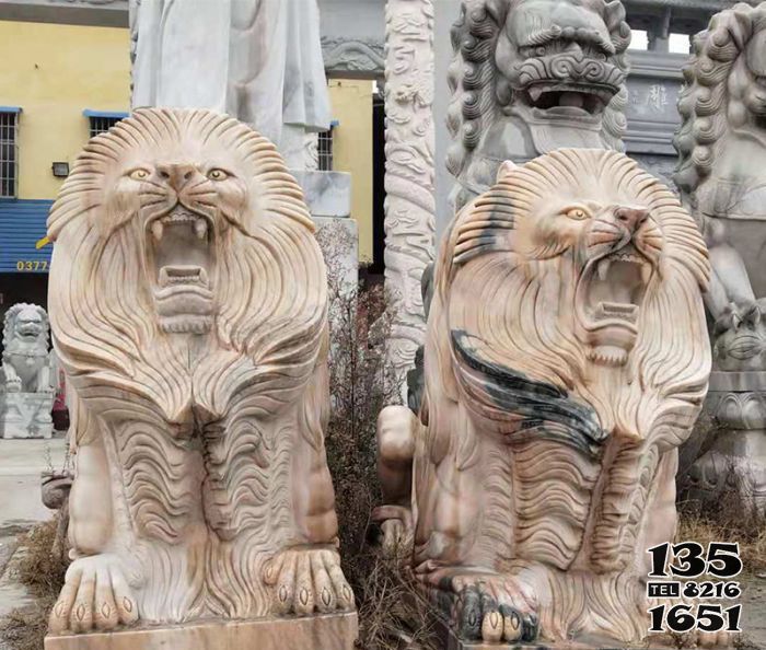 獅子雕塑-戶外景區晚霞紅獅子雕塑 獅子雕塑-戶外景區晚霞紅獅子雕塑高清圖片