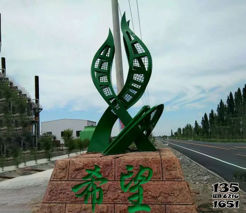 希望雕塑-城市街邊不銹鋼鏤空創意抽象綠色希望雕塑 希望雕塑-城市街邊不銹鋼鏤空創意抽象綠色希望雕塑