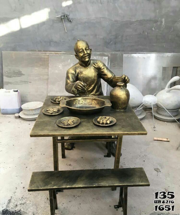 小吃雕塑-川府老媽飯館街邊小吃景觀鎏金銅雕擺件 小吃雕塑-川府老媽飯館街邊小吃景觀鎏金銅雕擺件高清圖片