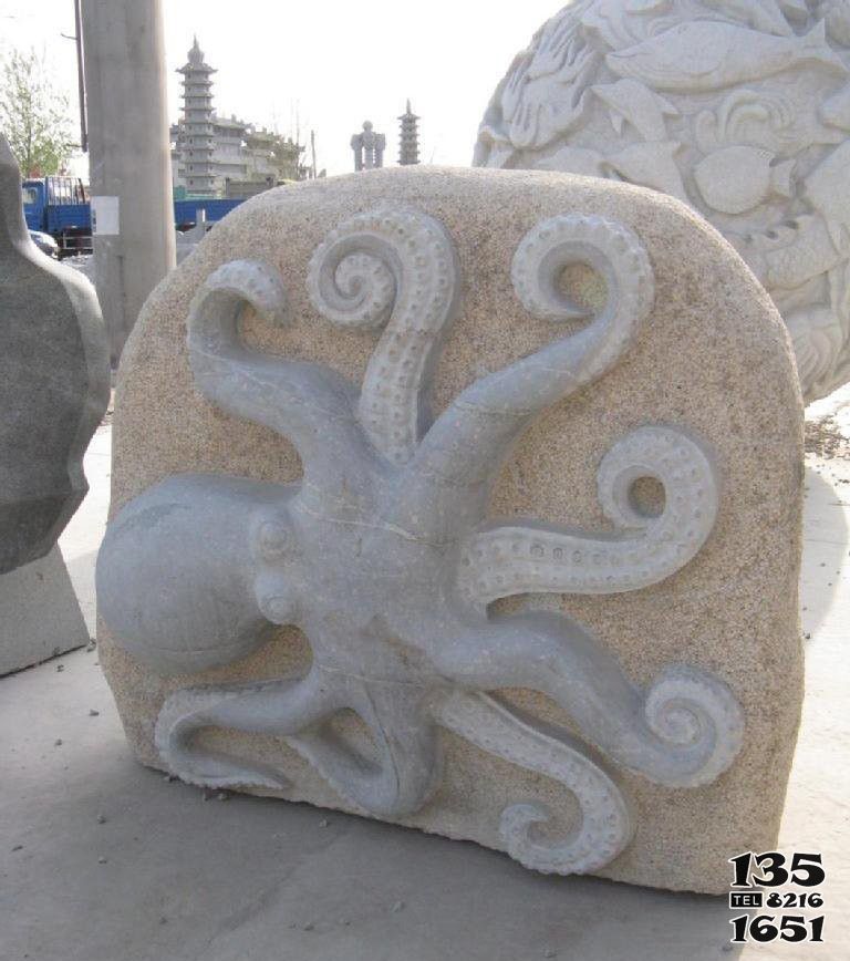 章魚雕塑-街道公園擺放的青石大理石創意章魚雕塑 章魚雕塑-街道公園擺放的青石大理石創意章魚雕塑高清圖片