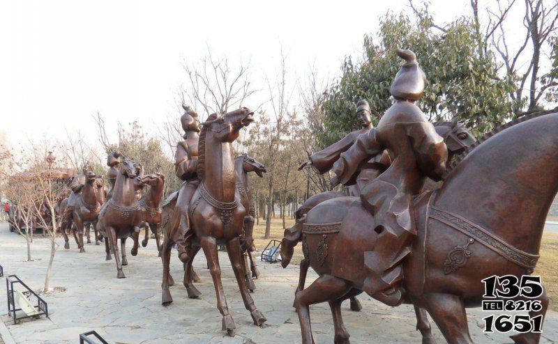 騎馬雕塑-公園景區創意不銹鋼仿銅眾人出游騎馬雕塑 騎馬雕塑-公園景區創意不銹鋼仿銅眾人出游騎馬雕塑高清圖片
